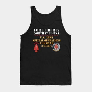 Fort Liberty North Carolina - US Army Special Operations Command (USASOC) - SSI - DUI X 300 Tank Top